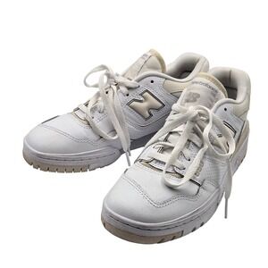 New Balance 550 Shoes Womens Size 8.5 White Leather Low Top BW550BK Sneakers